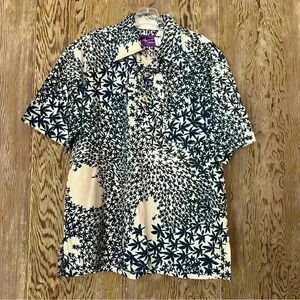 Ponape Men’s Vintage Collar Short Sleeve Shirt-Large